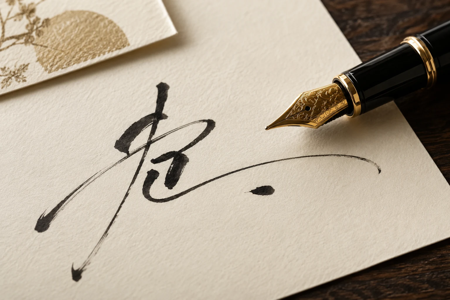 花押と万年筆を使う仕事の署名のイメージ